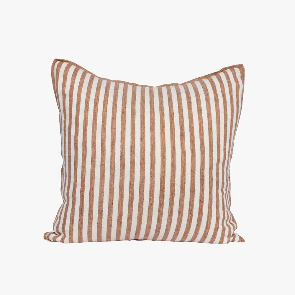 Eadie Lifestyle Drift cushion in White/Nutmeg, 50 x 50cm square, shown front on