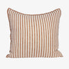 Eadie Lifestyle Drift cushion in White/Nutmeg, 60 x 60cm, warm nutmeg stripes woven on a white ground
