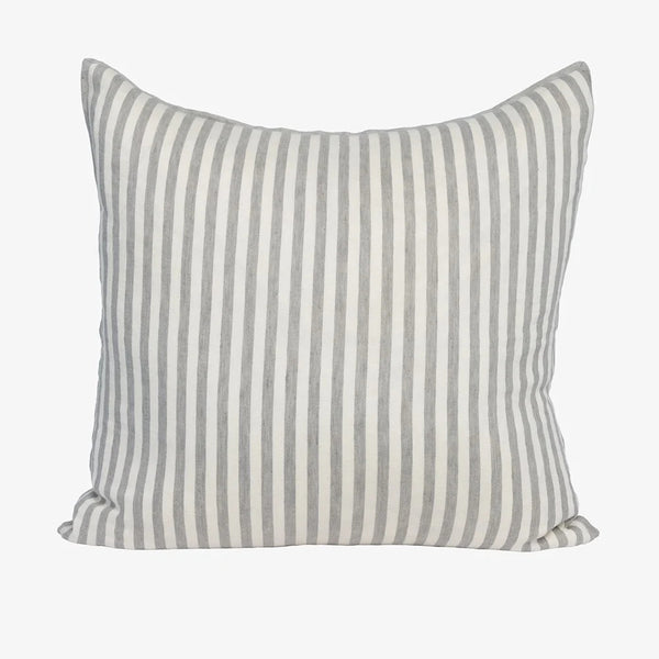 Eadie Lifestyle Drift cushion in White/Pistachio, 60 x 60cm, pistachio stripes woven on a white ground