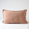 Eadie Lifestyle Luca linen cushion in Clay in the 40 x 60cm size, on a plain background.