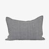 Eadie Lifestyle Luca linen cushion in Grey, rectangular 40 x 60cm size, on a plain background.