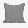 Eadie Lifestyle Luca linen cushion in Grey, square, shown alone on a plain background.