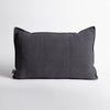Eadie Lifestyle Luca linen cushion in Midnight, rectangular 40 x 60cm size, on a plain background.