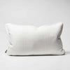 Eadie Lifestyle Luca linen cushion in Off White in the 40 x 60cm size, on a plain background.