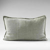 Eadie Lifestyle Luca linen cushion in Pistachio in the 40 x 60cm size, on a plain background.