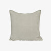 Eadie Lifestyle Luca linen cushion in Putty, square, on a plain background.