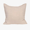 Eadie Lifestyle Luca linen cushion in Soft Lilac, square, shown alone on a plain background.
