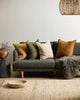 Mosern living room setting featuring flaxmill linen cushions in autumnal earthy tones