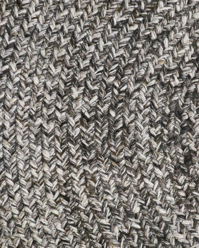 Detailed view of the weave of Mornington outdoor rug by Baya NZ in Dark Pebble. 