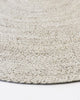 A detailed view of the corner of Baya NZ's outdoor rug in Mornington, shade Pale Sand, made from PET fibres. 