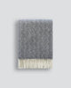 Baya NZ wool throw blanket, feathering a striking pattern and tassle fringe