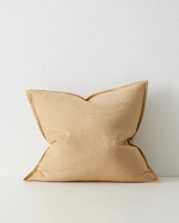 A soft honey mustard cushion by Weave Home nz