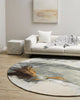 The Baya 'Uluru' round floor rug, seen in a contemporary nz home