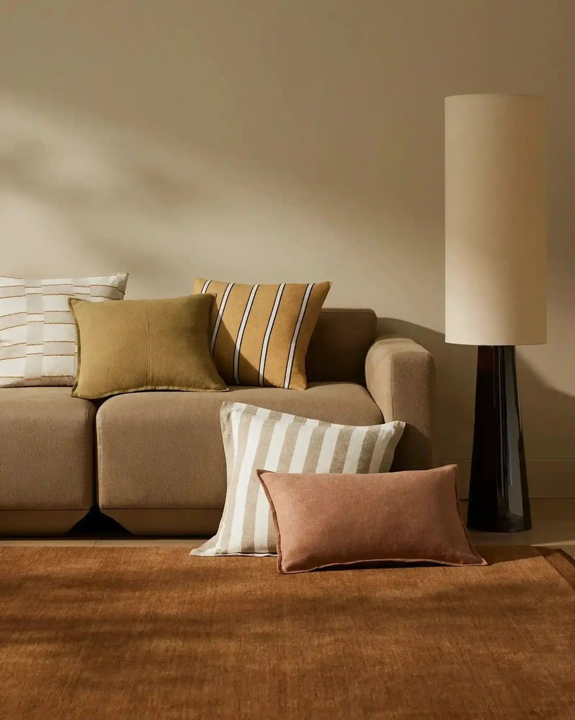 A slection of stylish cushions by Weave Home, seen in a modern nz living room