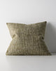 Weave Home Castel cushion in Moss on a plain background.