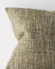 Close-up of the woven texture on the Weave Home Castel cushion in Moss.