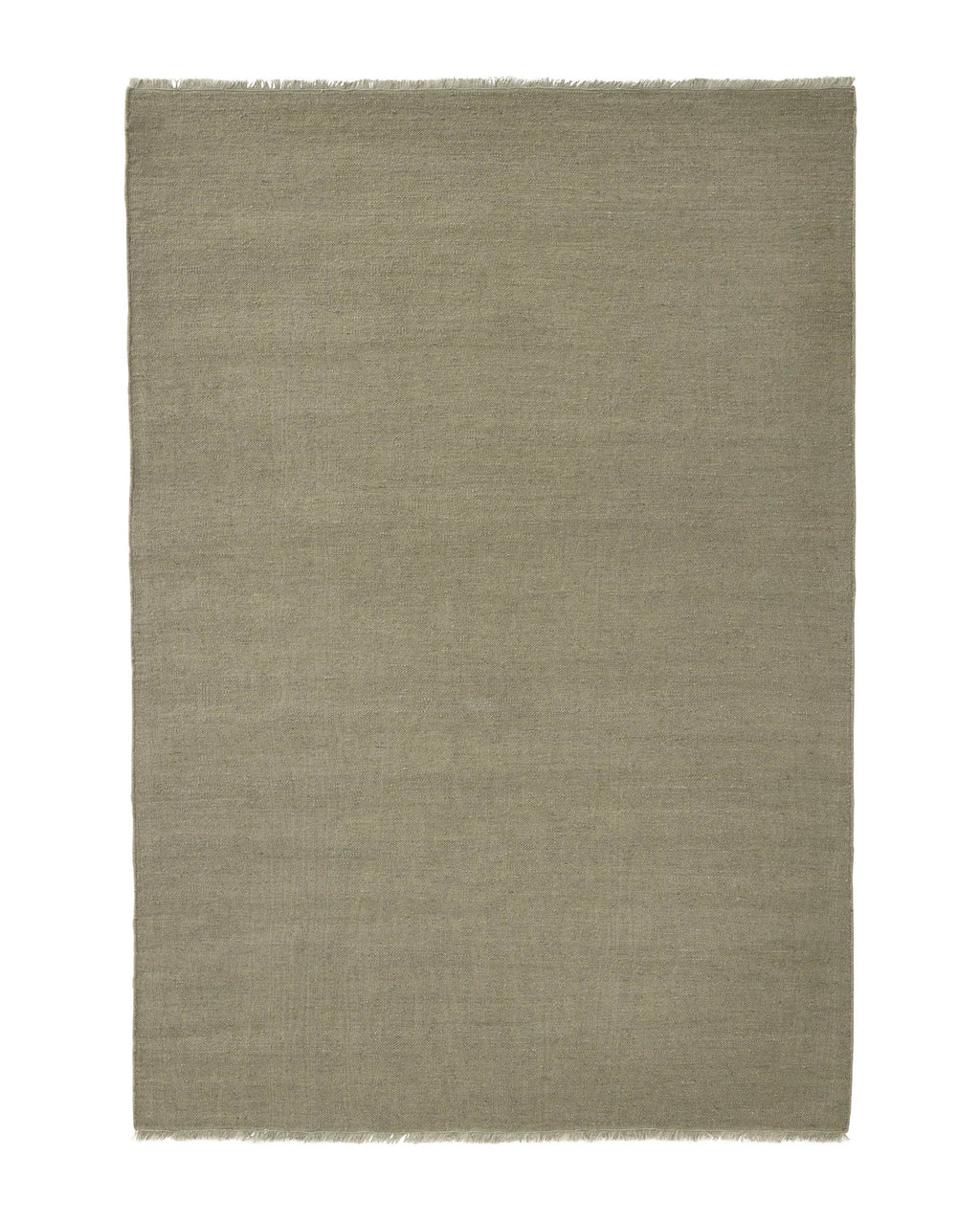 Weave Home Jacqueline wool rug in Pumice on a plain background, shown flat with fringed ends