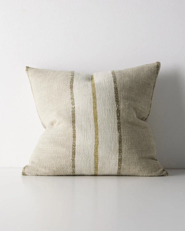 Weave Home Ottavio cushion in Willow on a plain background.